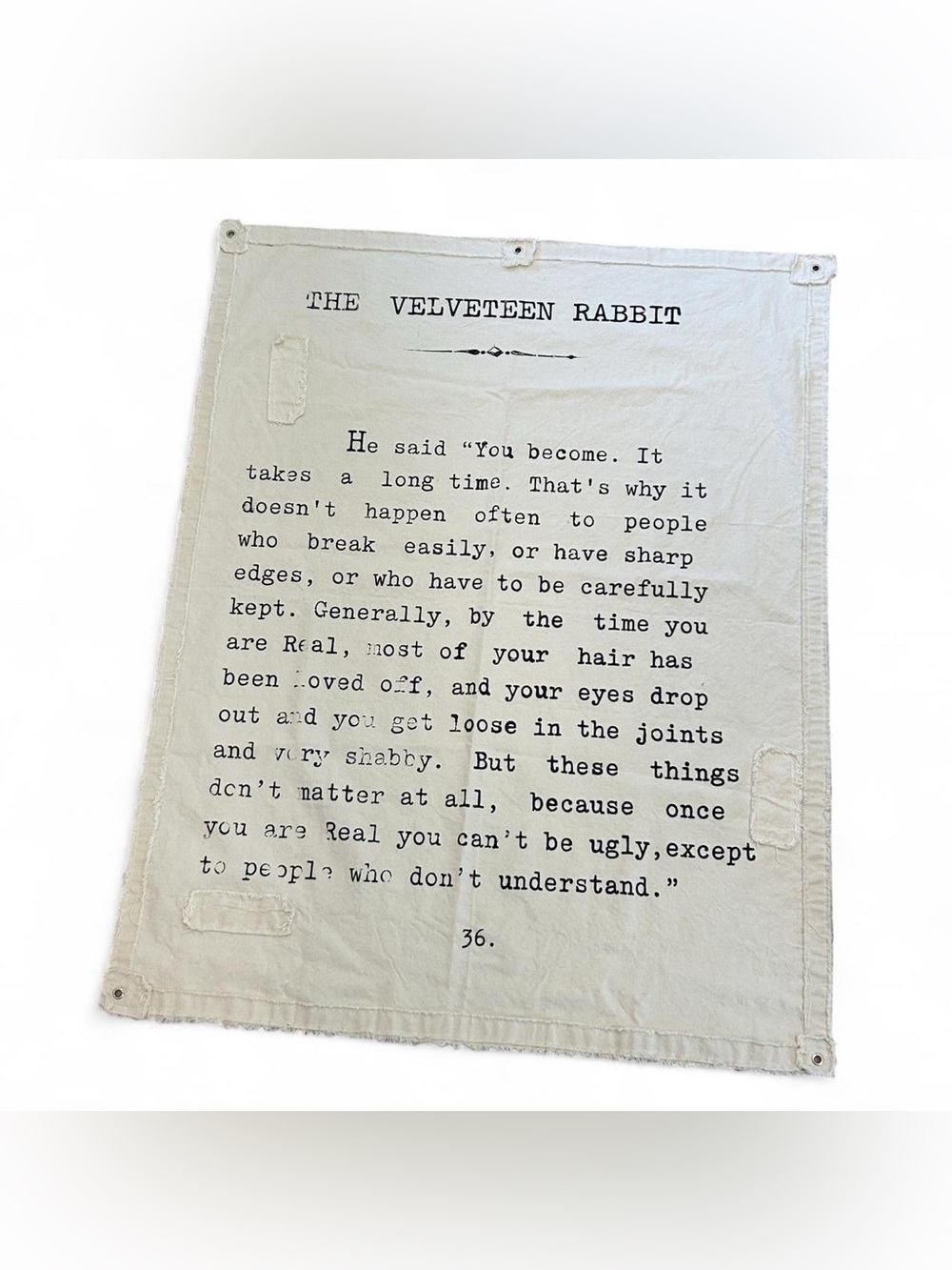 Canvas Wall Hanging - The Velveteen Rabbit from sugarbooandco.com